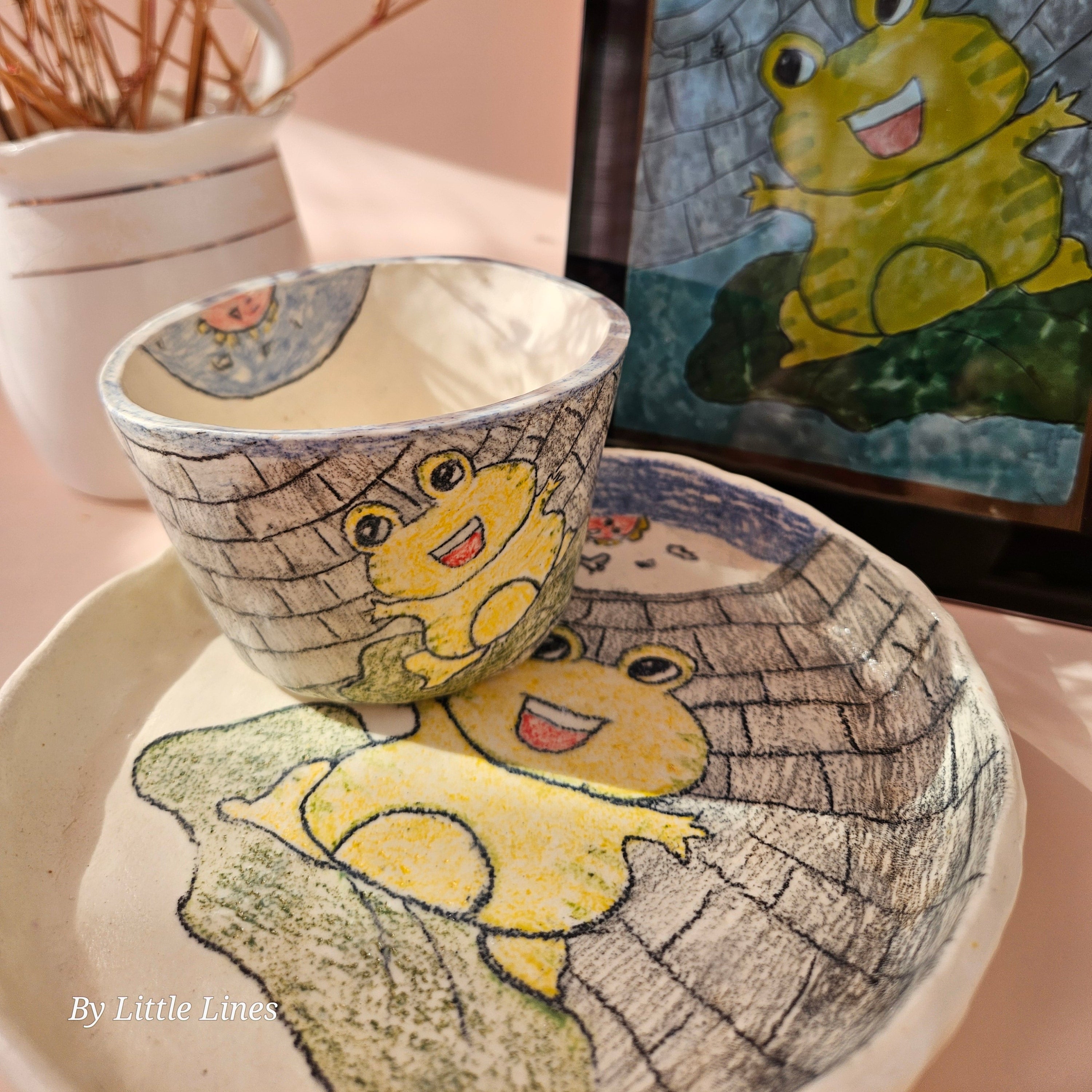 Keepsake Bowl – Custom Hand-Painted Ceramic from Your Child's Drawing