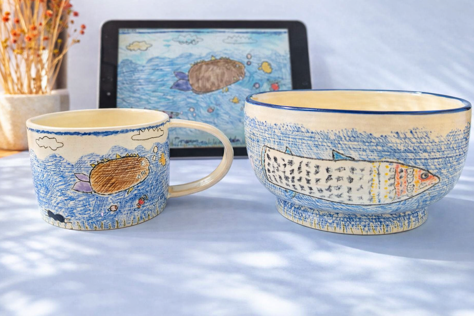 Keepsake Bowl – Custom Hand-Painted Ceramic from Your Child's Drawing