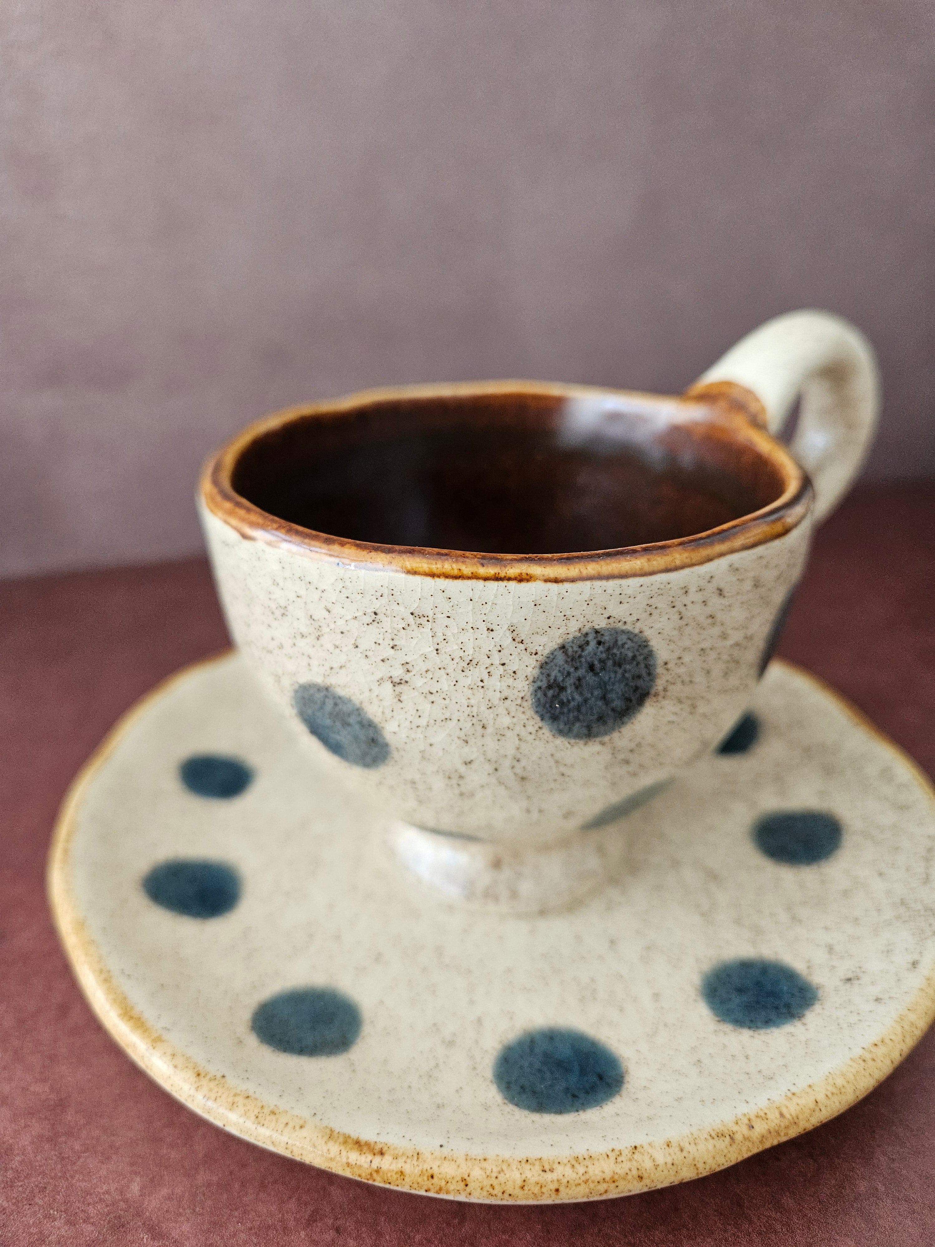 Little Dots — Handmade Ceramic Tea Cup & Saucer Set
