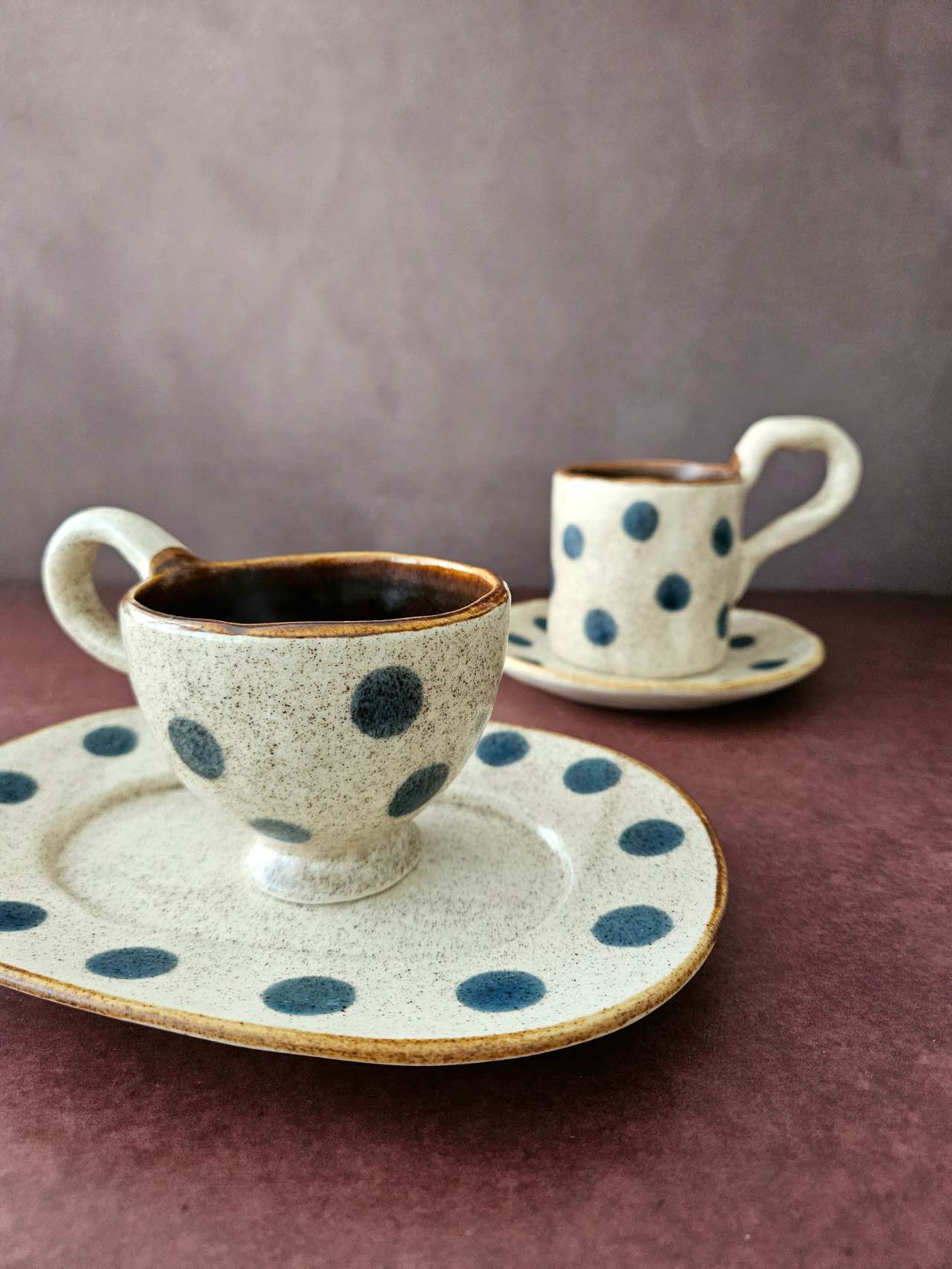 Little Dots — Handmade Ceramic Tea Cup & Saucer Set
