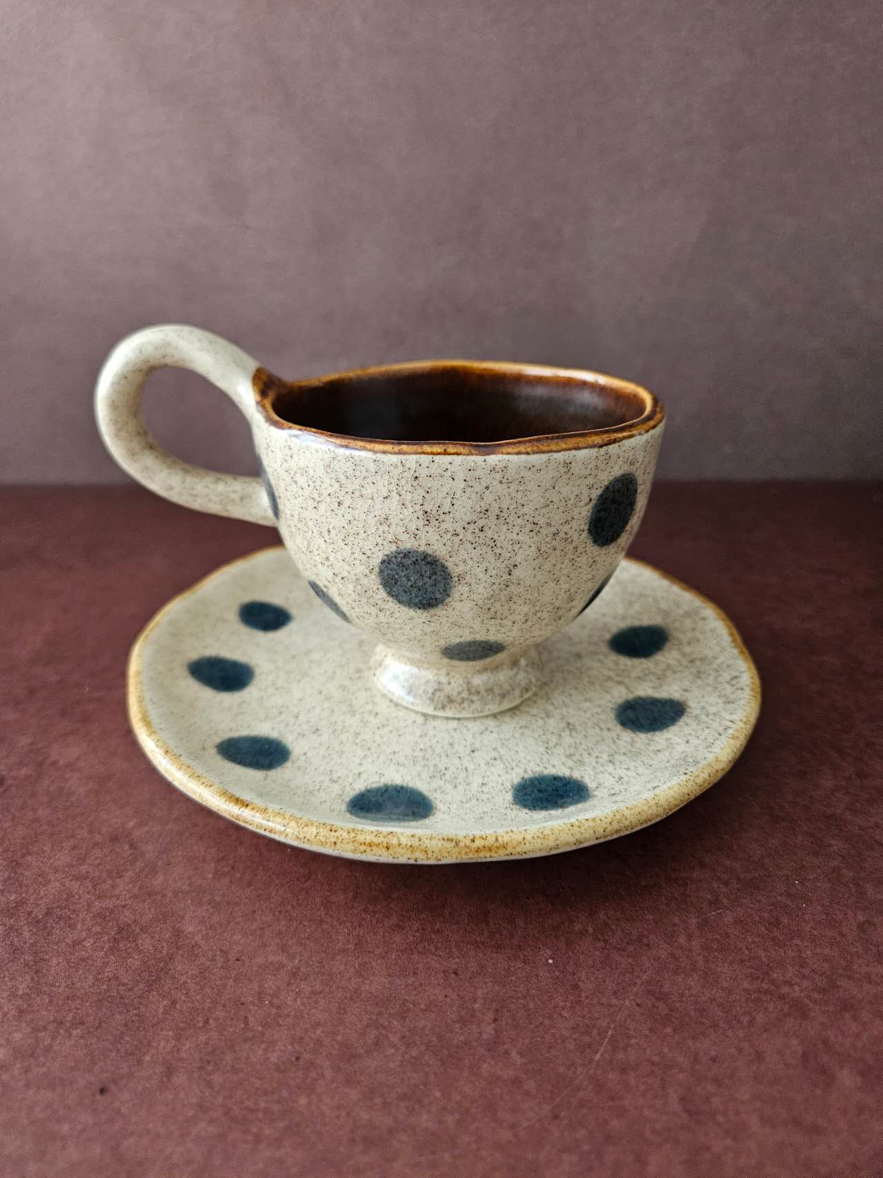 Little Dots — Handmade Ceramic Tea Cup & Saucer Set
