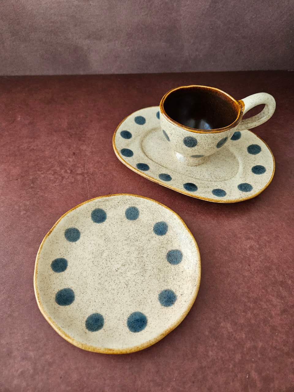 Little Dots — Handmade Ceramic Tea Cup & Saucer Set