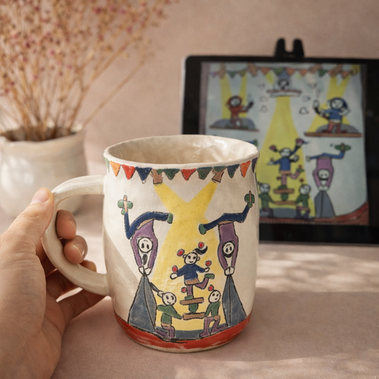 Keepsake Mug & Tea Set – Custom Hand-Painted Ceramic from Your Child's Drawing