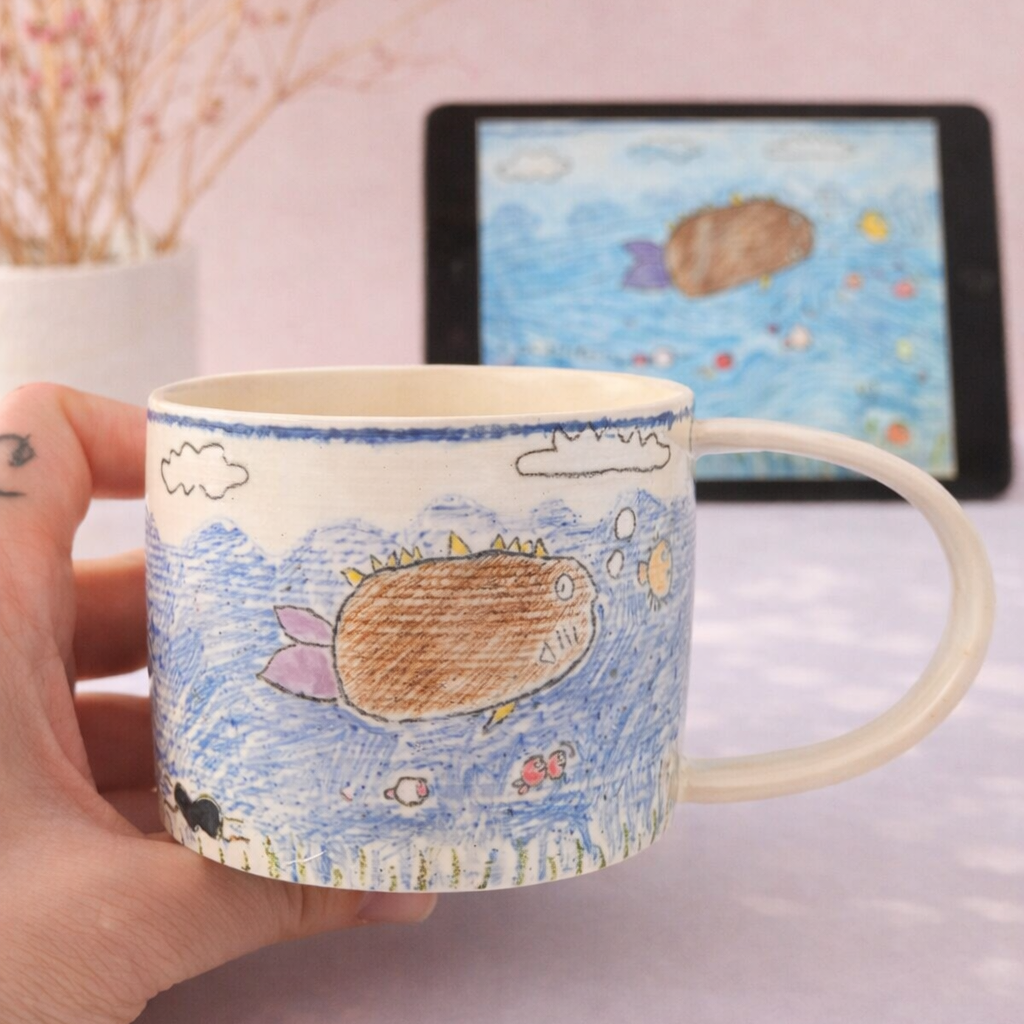 The Keepsake Mug – Custom Hand-Painted Ceramic from Your Child's Drawing