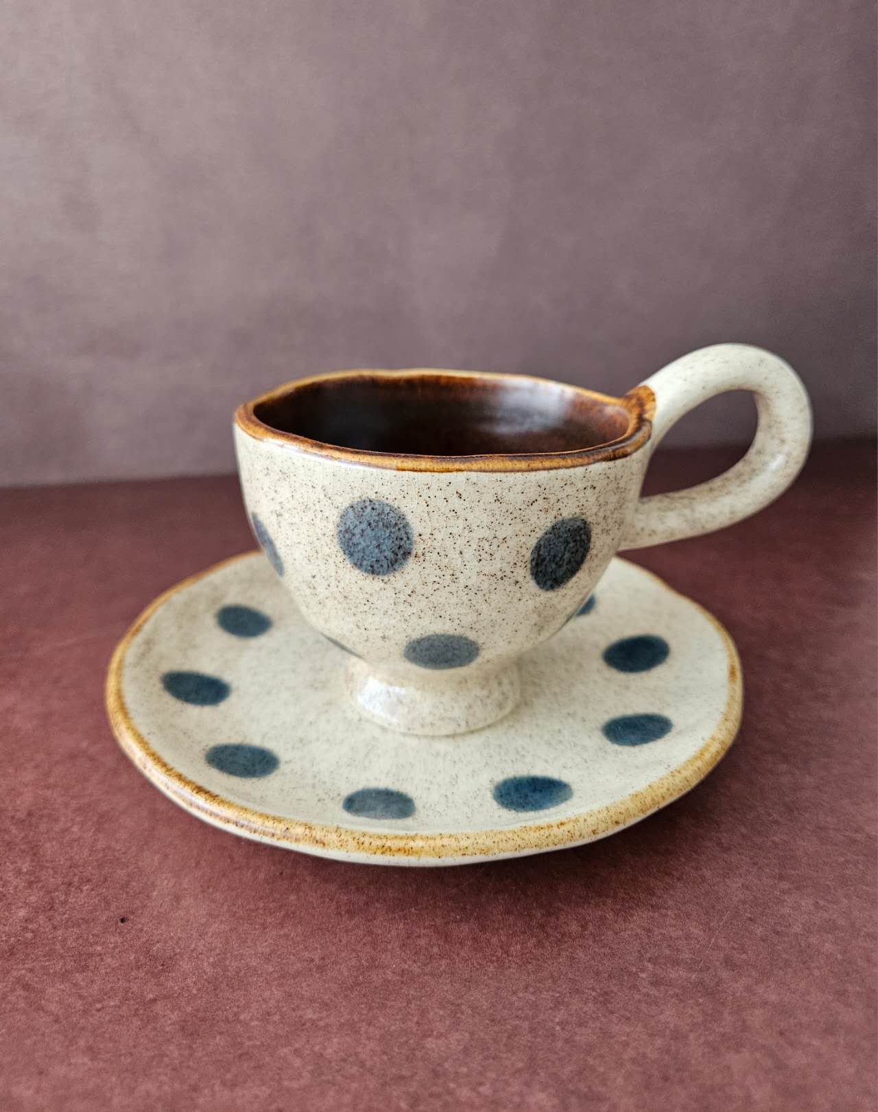 Little Dots — Handmade Ceramic Tea Cup & Saucer Set