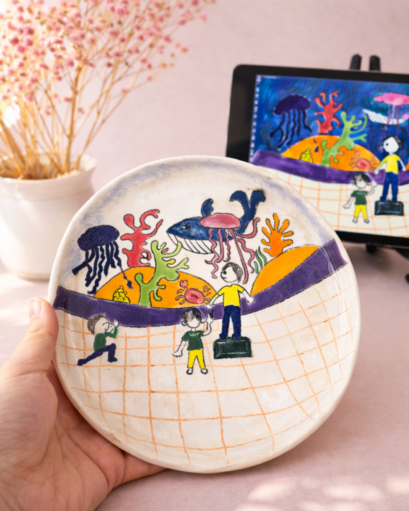 Keepsake Plates – Custom Hand-Painted Ceramic from Your Child's Drawing