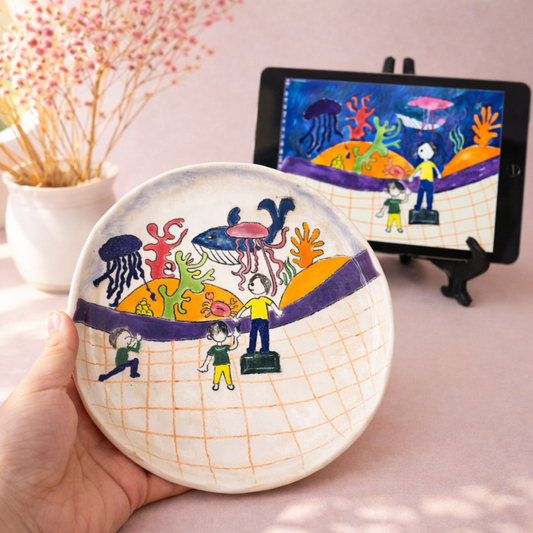 Keepsake Plates – Custom Hand-Painted Ceramic from Your Child's Drawing