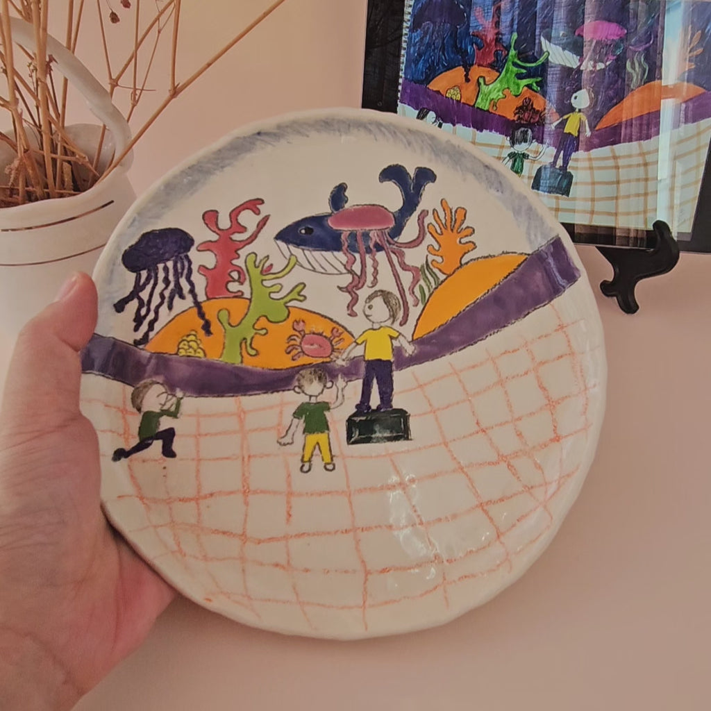 Keepsake Plates – Custom Hand-Painted Ceramic from Your Child's Drawing