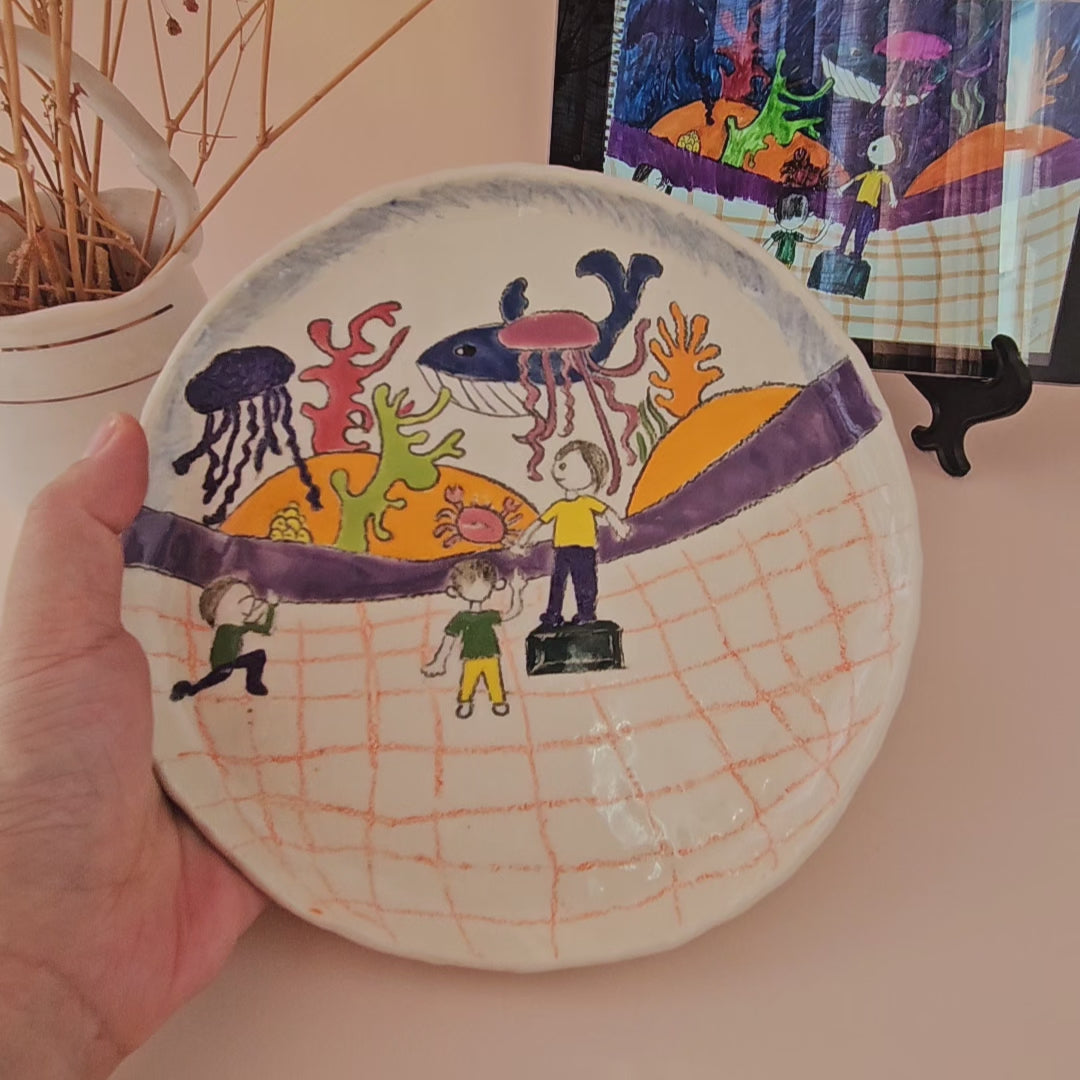 Keepsake Plates – Custom Hand-Painted Ceramic from Your Child's Drawing