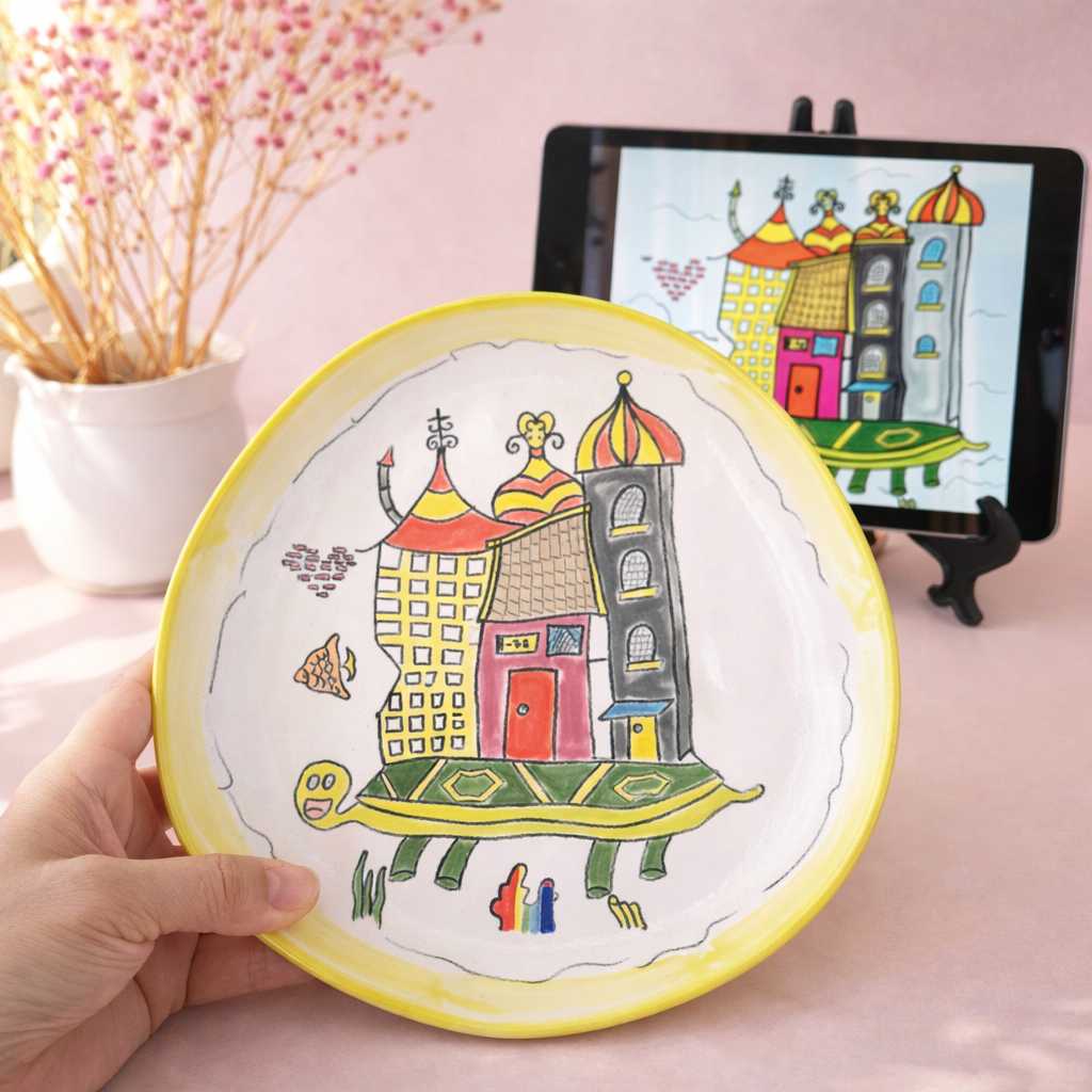 Keepsake Plates – Custom Hand-Painted Ceramic from Your Child's Drawing