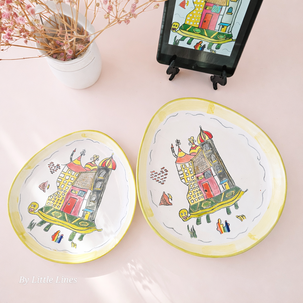 Keepsake Plates – Custom Hand-Painted Ceramic from Your Child's Drawing